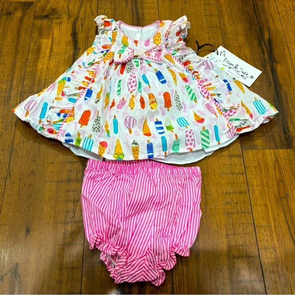 knee length dresses for ladies Retro American Tiered Mini Dress & Bloomers — Nature Baby Outfitter main image 1
